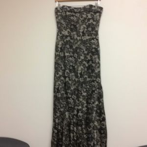 David Meister strapless corset dress with split  2